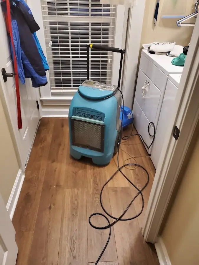 Commercial dehumidifier deployed for Flood Damage Cleanup in Genesee